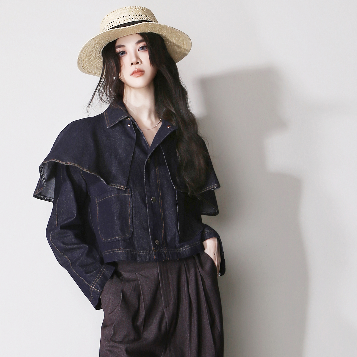 复古牛仔外套女宽松休闲