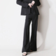 F44可配一套简约裁剪修饰腿型遮胯宽高腰直筒宽松欧美风西装 长裤