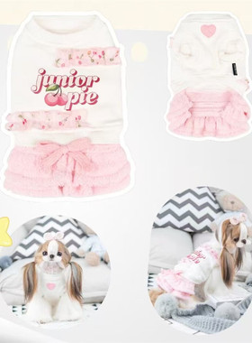 奇可家 junior pie宠物猫狗衣服卫衣裙秋冬狗约克夏泰迪裙子背心