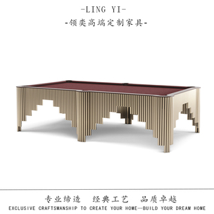 Vismara Design轻奢不锈钢标准型台球桌别墅豪宅设计师款娱乐桌