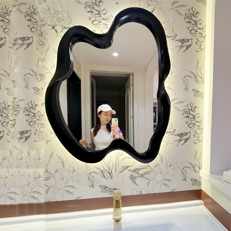 艺术餐边装饰镜北欧客厅不规则梳妆挂镜异形玄关镜浴室化妆镜家用