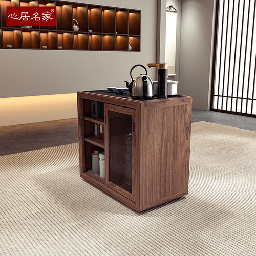 实木茶水柜楠木茶室茶台家具