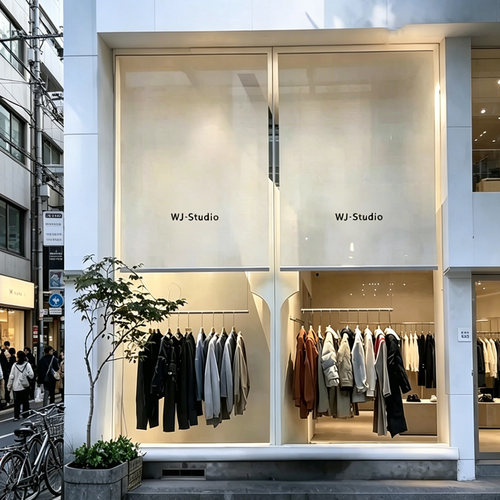 曼莎诺窗帘服装店卷帘定制logo