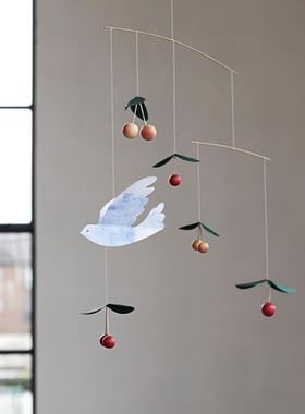度仓生活Flensted Mobiles樱桃鸟平衡风铃燕子丹麦家居悬挂装吊饰