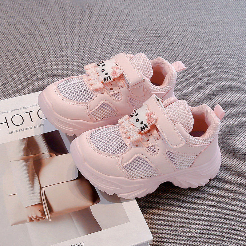 女童运动鞋卡通夏季新款小白鞋透气单网老爹鞋儿童软底轻便跑步鞋