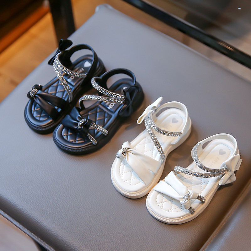 女童鞋公主鞋2024夏新款儿童凉鞋宝宝小女孩水晶鞋软底时尚沙滩鞋