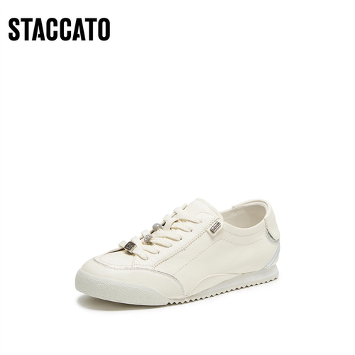 STACCATO思加图2026秋复古德训鞋小白鞋平底运动休闲女鞋EPN11CM6