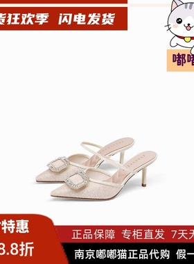 zsazsazsu莎莎苏2025春季一脚蹬包头半拖鞋细高跟女鞋ZA65103-60