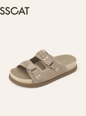 KISSCAT接吻猫女鞋2026夏舒适时尚休闲百搭勃肯鞋拖鞋K76380A-51