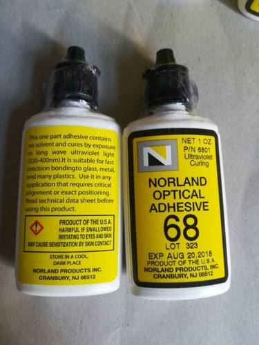 代理美国NORLAND诺兰NOA68玻璃和金属粘合胶UV紫外线光学固化胶水