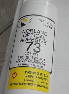 Norland美国紫外线UV胶水无影胶固化胶NOA73柔性胶粘结精脆部件
