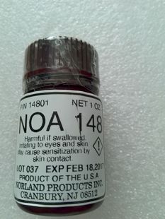 代理美國諾蘭NORLAND低折射率1.48紫外線UV固化膠NOA148固化膠