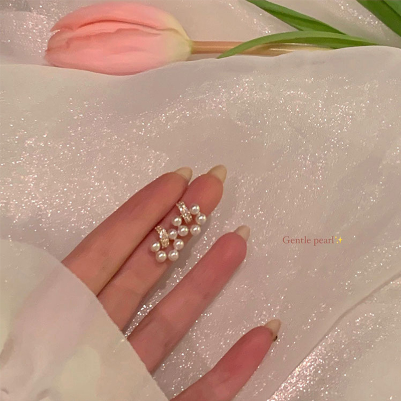 小香风轻奢珍珠纯银耳钉女