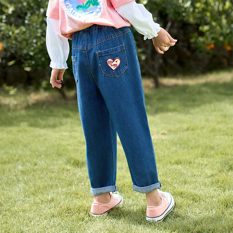 女童牛仔裤春秋款洋气