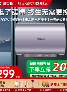 奥克斯储水式电热水器薄扁桶双胆免清洗一级能效速热60L变频 ZB09