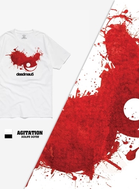 宽松休闲欧美印花短袖T恤衫半袖男女上衣DJ电音乐节现场deadmau5