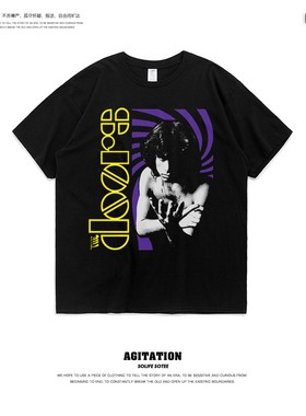 the Doors大门欧美摇滚美式街头高街短袖t恤男女潮牌夏季纯棉上衣