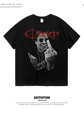 港风t恤男潮牌insol夏季新品欧美式街头风暗黑摇滚乐队女士ozzy