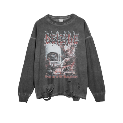 高街水洗做旧oversize长袖t恤