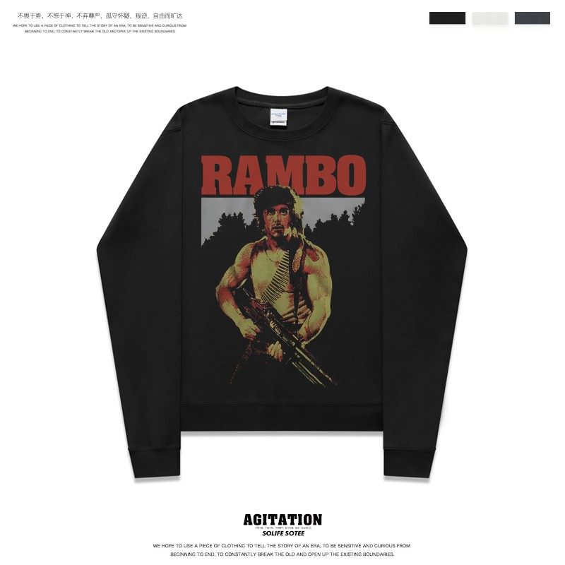 青春流行圆领长袖套头