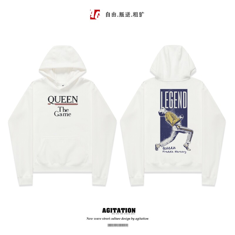 皇后摇滚欧美高街冬季加绒卫衣