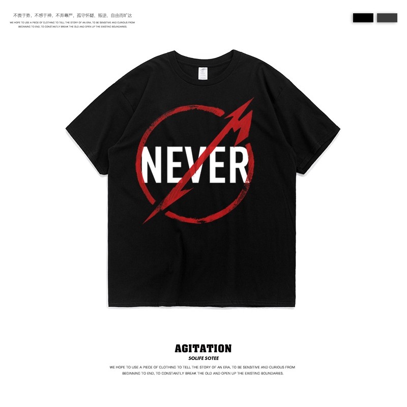 agitation新款圆领纯棉短袖t恤摇滚乐队metallica经典金属制品