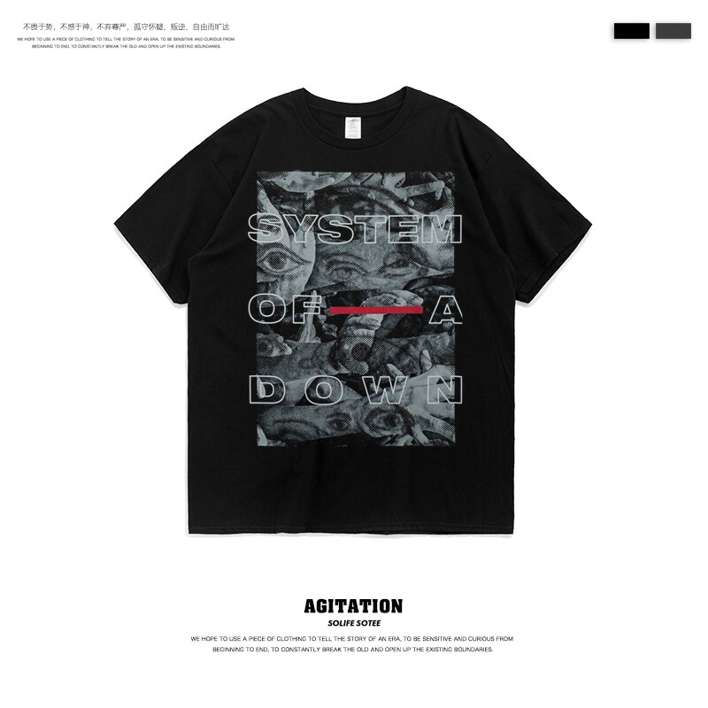 system另类摇滚old体制短袖t恤