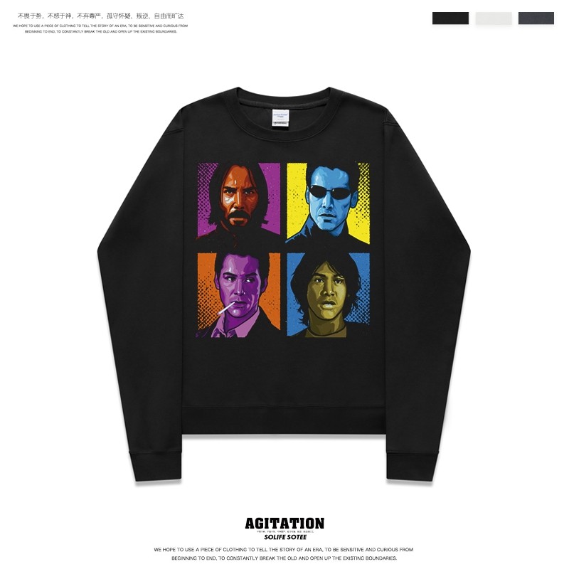 长袖ins高街印花打底圆领卫衣