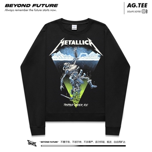 metallica欧美摇滚圆领无帽卫衣套头男女新款潮牌上衣休闲ins新款