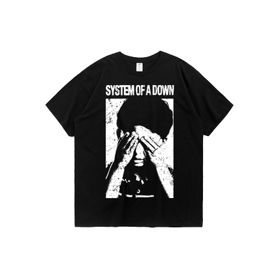 system体制崩溃乐队主题印花t恤