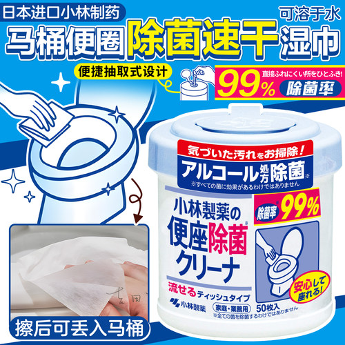 小林制药便座圈杀菌可溶水湿纸巾