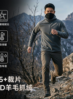 2026春新品美利奴羊毛薄绒半拉链长袖连帽卫衣单向导湿运动ZT1268