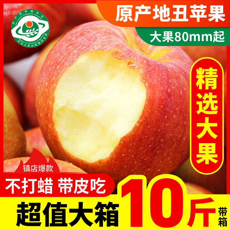 【助农丑苹果】新鲜当季10斤一箱带应季萍果陕西红富士冰糖心整箱