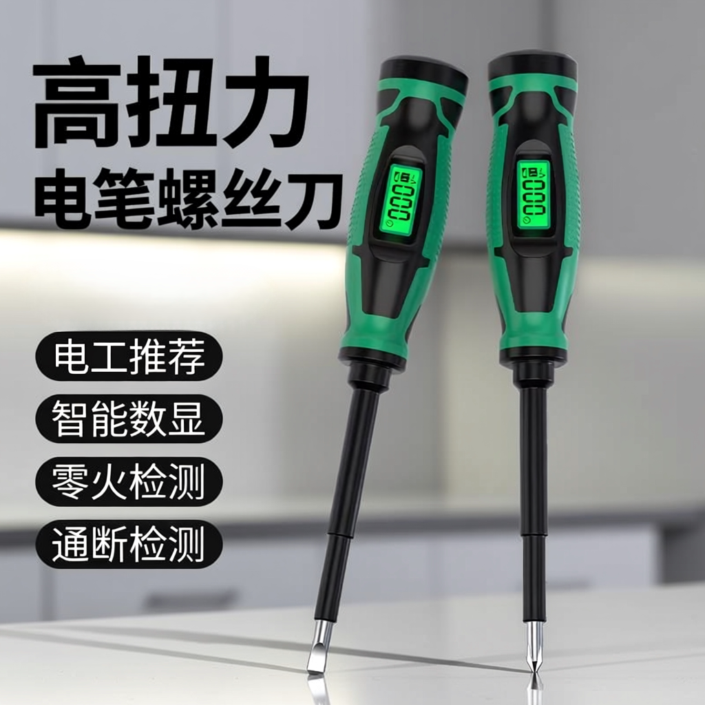 测电笔智能数显强扭力螺丝刀感应电笔多功能电工电压测通断查断点
