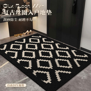 丝圈入户门地垫简约轻奢脚垫进门玄关防滑除尘垫大门口耐磨地毯