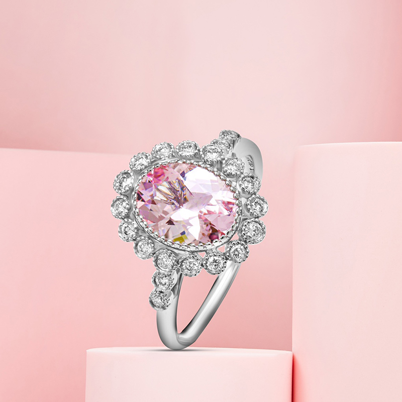 18k摩根石宝创集樱花粉戒指