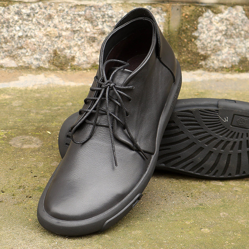 马丁靴男真皮厚底头层牛皮休闲大头皮鞋手工软皮圆头男鞋工装鞋潮