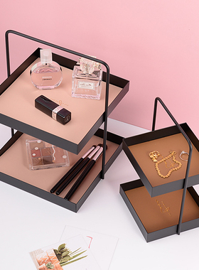 简约桌面玄关杂物钥匙收纳盘卫生间浴室化妆护肤首饰盒香薰整理架