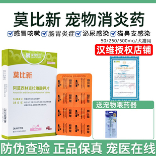 汉维宠仕莫比新阿莫西林克拉维酸钾猫咪鼻支狗感冒药莫比新消炎药