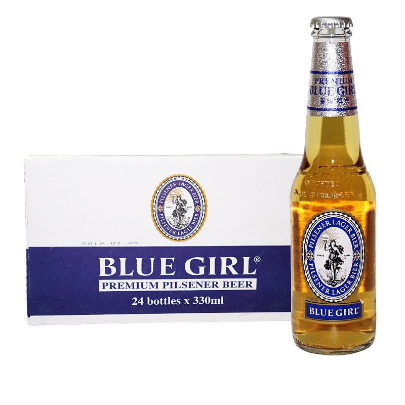 蓝妹啤酒bluegirl韩国原装进口转国产 生鲜啤酒330ml*24瓶 整箱装
