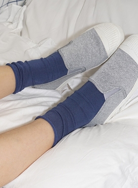 柔软莫代尔堆堆袜女日系纯色简约春秋季薄款复古短袜韩国潮袜