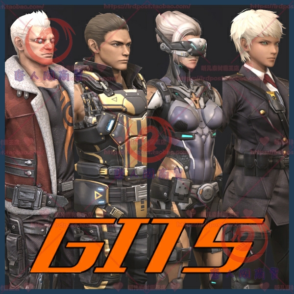 Gits 攻壳机动队次世代角色人物3D模型科幻士兵枪战 3dmax八猴A18