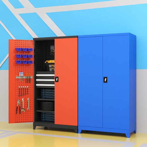 重型铁皮双开门抽屉工具柜
