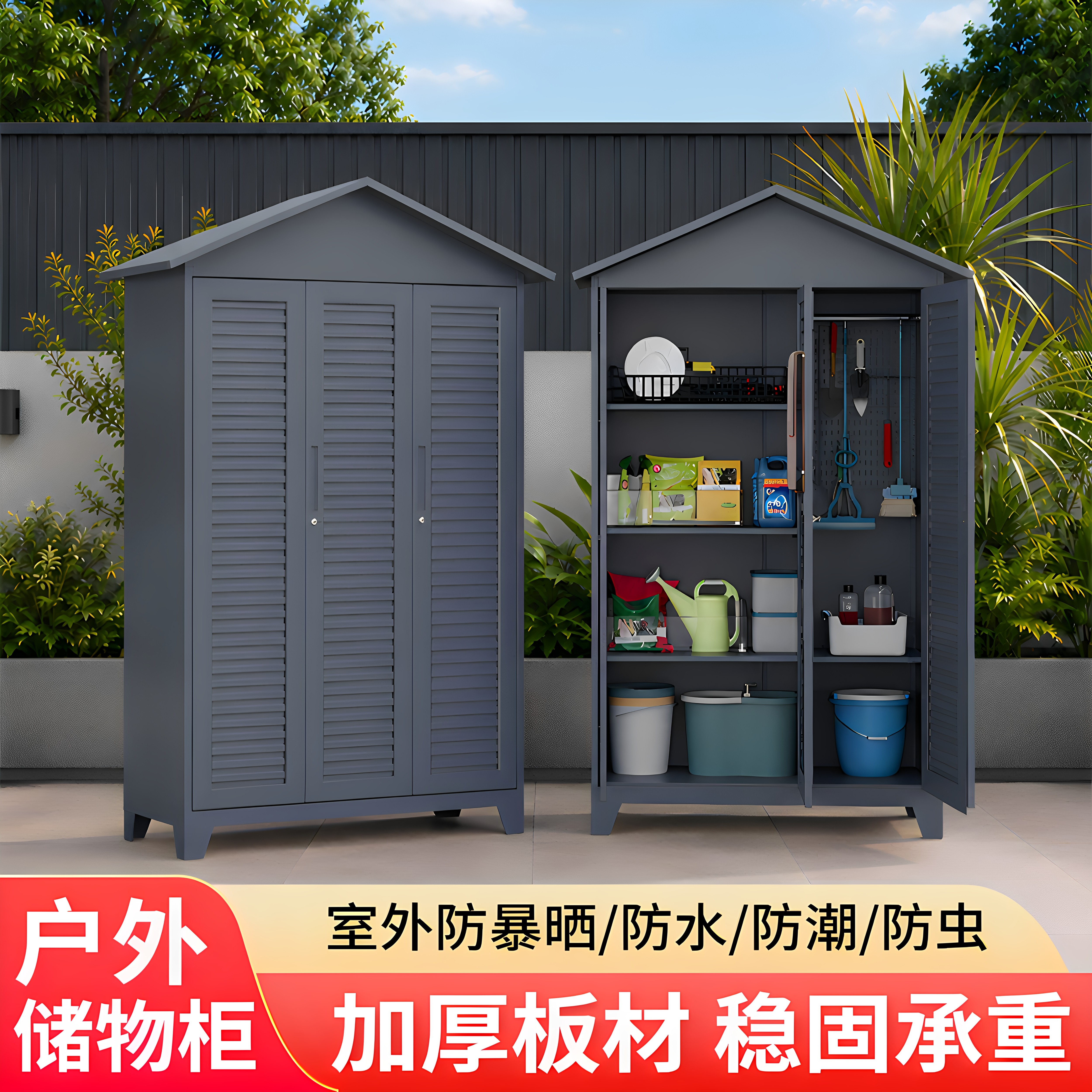 户外防水防锈落地多层工具柜