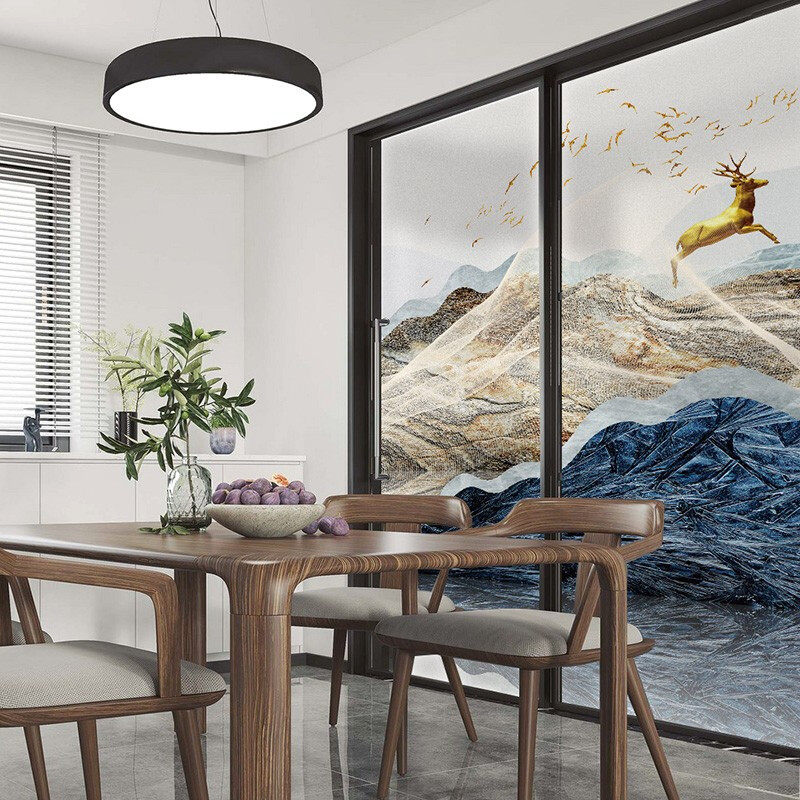 缔卡加厚静电玻璃贴纸家用移门窗户卫生间隔热防晒防走光玻璃贴膜