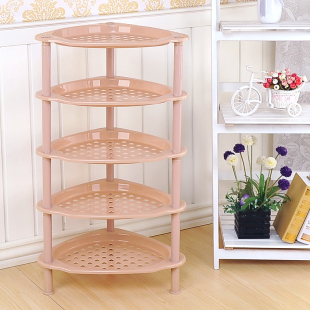 浴室置物架卫生间架毛巾储物架转角收纳层架落地塑料脸盆水桶架子