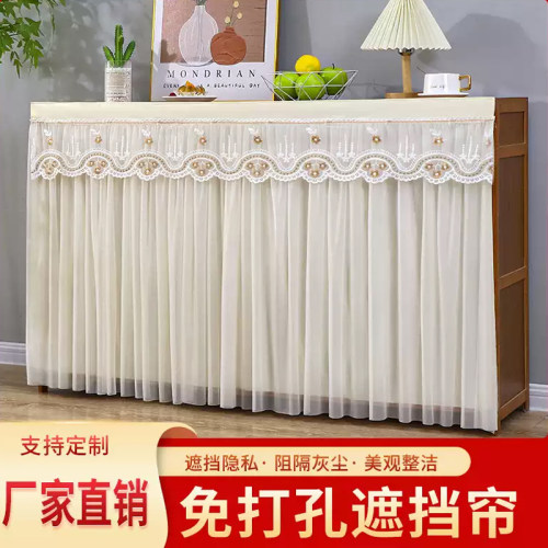 定制蕾丝柜子遮挡帘魔术贴遮丑帘