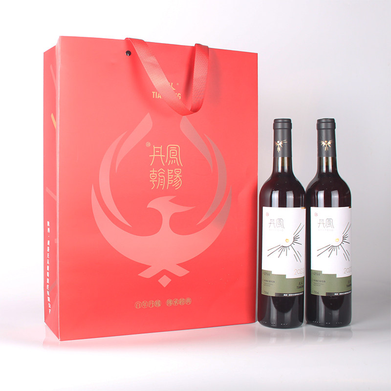 天从酒庄丹凤朝阳2支装礼盒丹凤传统葡萄酒甜红伴手礼