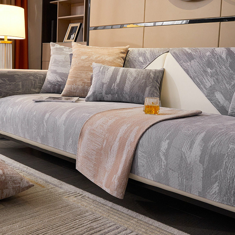 雪尼尔小众沙发垫四季通用现代客厅坐垫防滑高级感沙发套罩盖布巾