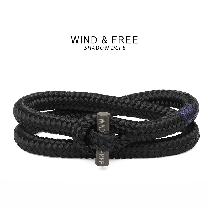 简约双圈编织船绳手链女刻字手镯